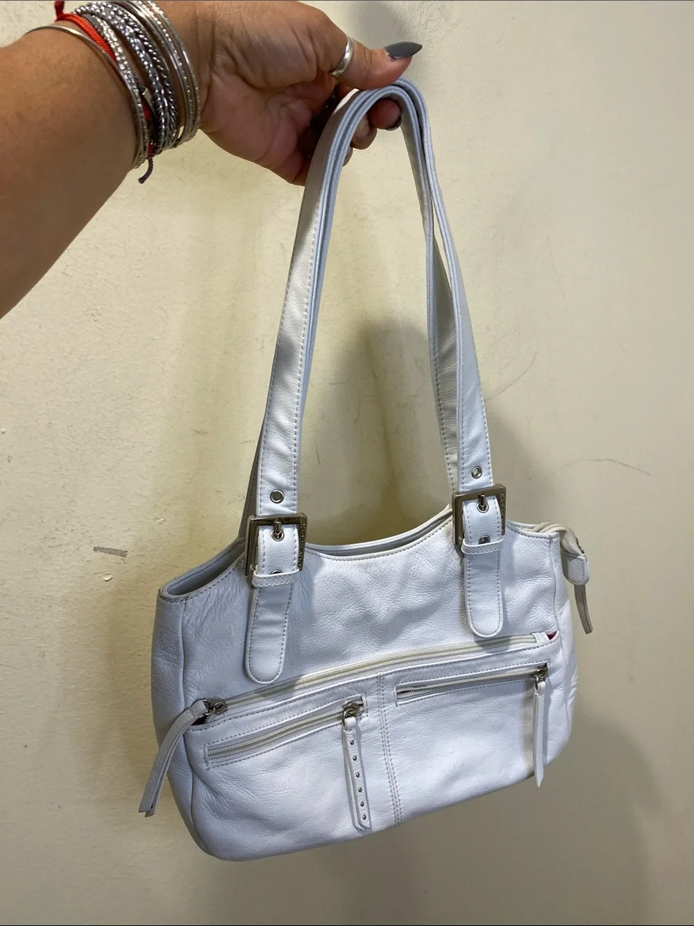 Stone & Co White Leather Shoulder Bag